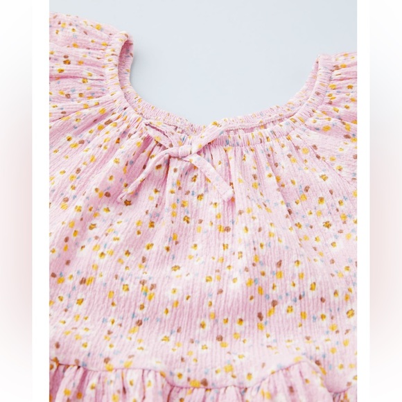 NWT Zara 13-14Y floral short sleeve stretchy dress - Picture 3 of 3